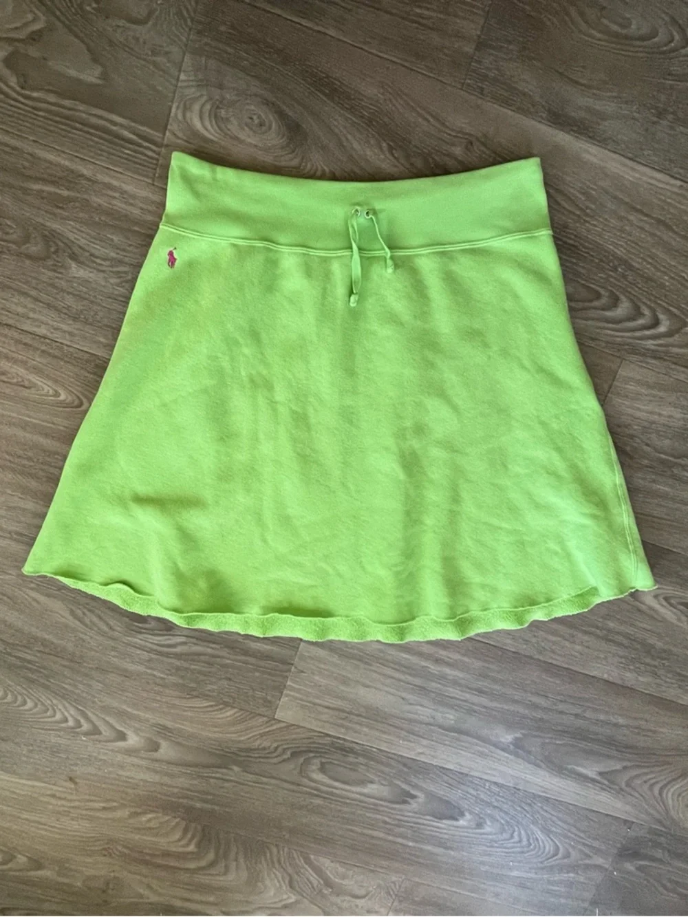 Ralph Lauren Y2K Lime Green Terry Skirt Size Large Drawstring